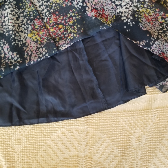 MODCLOTH Navy Floral Ruffled Midi Pocketed Dress - Picture 8 of 14